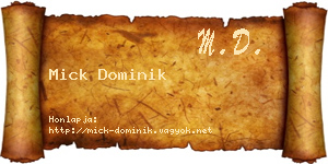 Mick Dominik névjegykártya